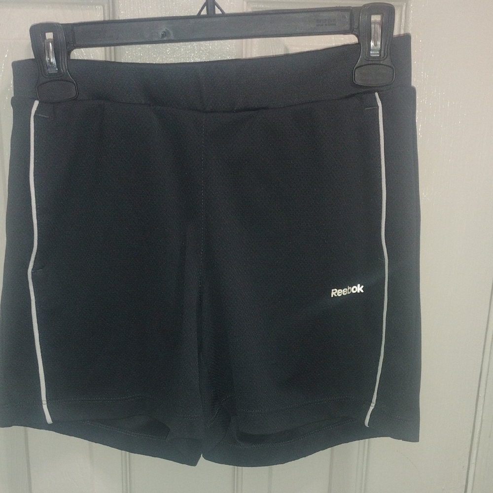 Reebok Black Athletic Shorts with White Trim